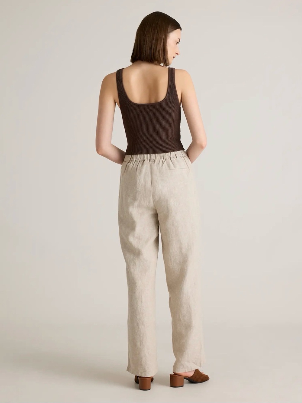 100% European Linen Pleated Trouser - Picture 3 of 9